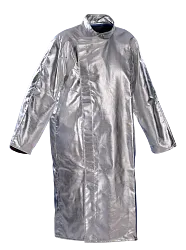 Ochranný plášť JUTEC se svislým šikmým zapínáním z preox-aramidové tkaniny s AL povlakem pro horké provozy