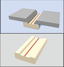 Keramická podložka s lichoběžníkovou drážkou na hliníkové podložce, délka 0,6 m
