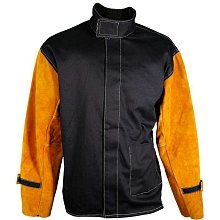 Sako svářečské PARWELD z nehořlavé bavlny s rukávy z kůže