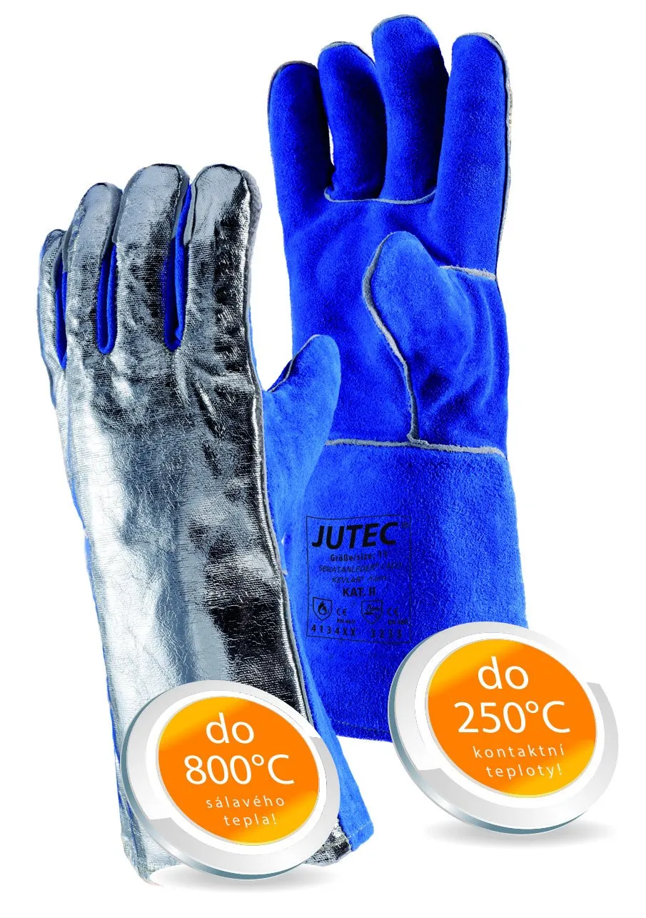 Tepelně odolné rukavice JUTEC do 250 °C kontaktního a 800 °C sálavého tepla H05LA235-BL