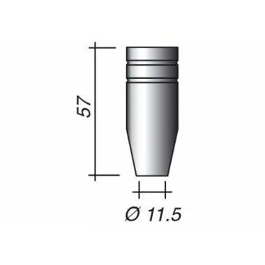 Hubice pro hořák TRAFIMET ERGOPLUS 25 - pr. 11,5 mm, délka 57 mm