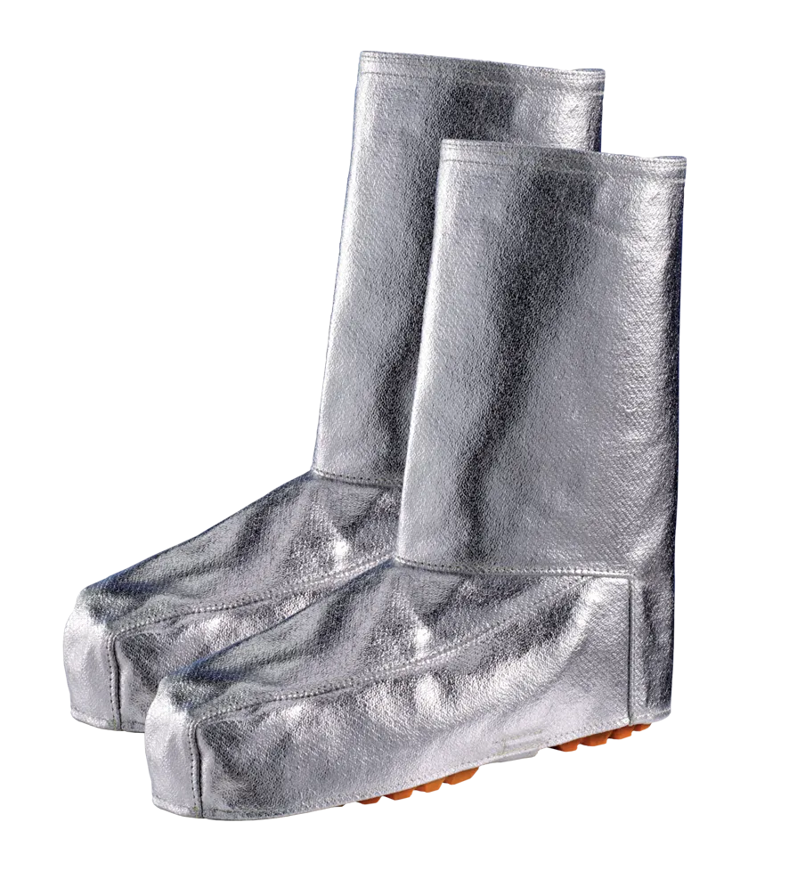 Pohliníkované ochranné kamaše JUTEC z preox-aramidové tkaniny s AL povlakem pro horké provozy do 1000oC