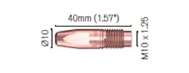 Proudová špička E-CuCrZr se závitem M10  (x40 mm)